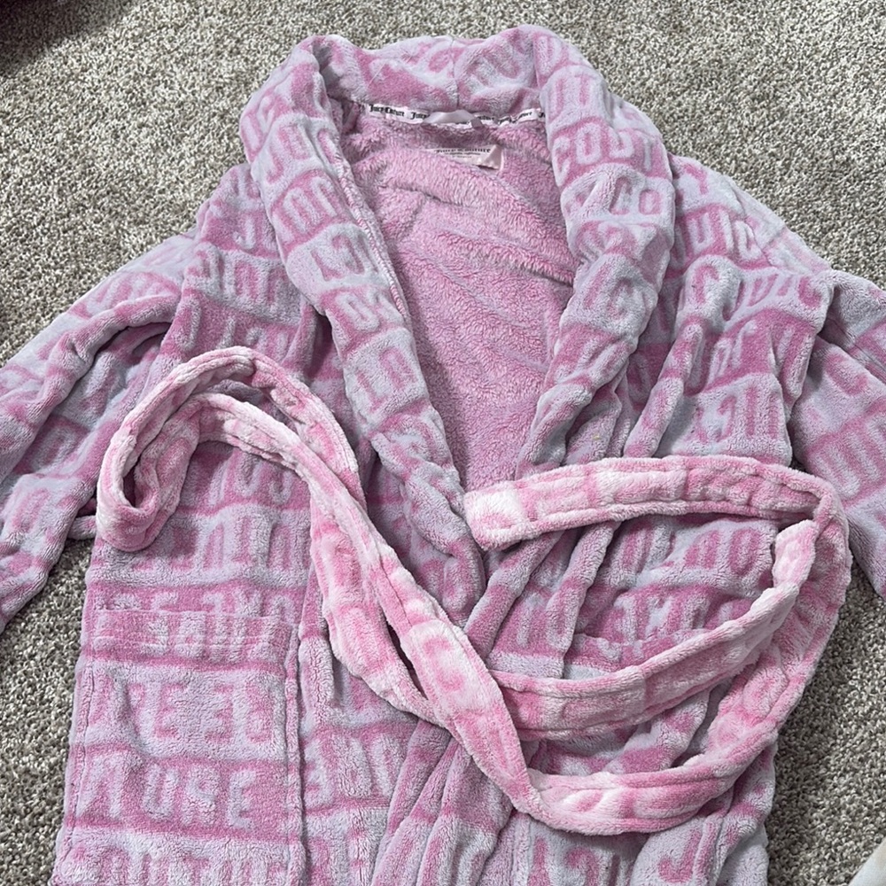 Pink and Gray Fleece Robe